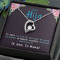 Regalo para Hija de Mama con tarjeta y mensaje Collar Corazon Acabado de Oro Blanco y Amarillo Great Gift for Daughter
