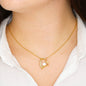 Regalo para Hija de Mama con tarjeta y mensaje Collar Corazon Acabado de Oro Blanco y Amarillo Great Gift for Daughter