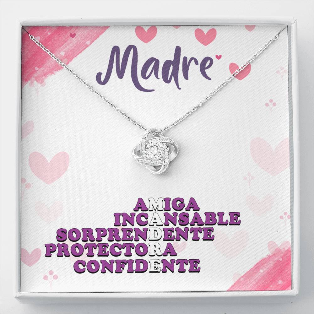 Regalo para Mama con la Palabra Madre Collar Nudo de Amor Acabado de O –  AmigosTees