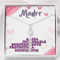 Regalo para Mama con la Palabra Madre Collar Colgante Acabado de Oro Blanco Great Gift for Mom