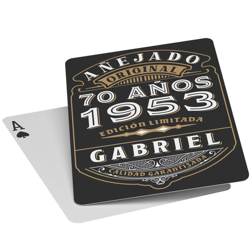 Baraja para Cumpleaños 50 1973 Personalizado 50th Birthday Años Original Anejado Personalized Playing Cards