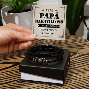 Regalo Personalizado para Papá "Este Papa Maravilloso Pertenece a" Father's Day Personalized Bracelet