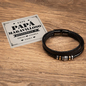 Regalo Personalizado para Papá "Este Papa Maravilloso Pertenece a" Father's Day Personalized Bracelet