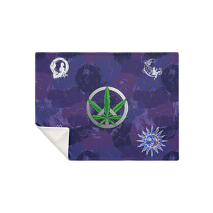 Hippie Style with Marijuana Peace Sign Yoga Sun and the Moon Mermaid Throw Blanket