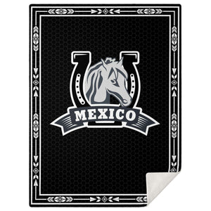 Mexico Ranchero Blanket with Horse and Horseshoe Western Style