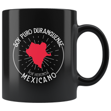 Load image into Gallery viewer, Soy puro Duranguense, Mexicano por Herencia Black Coffee Mug Durango Mexico