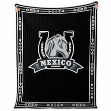Load image into Gallery viewer, Mexico Ranchero Blanket with Horse and Horseshoe Western Style