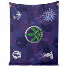 Load image into Gallery viewer, Hippie Style with Marijuana Peace Sign Yoga Sun and the Moon Mermaid Throw Blanket