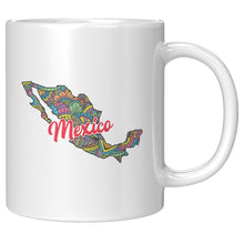 Load image into Gallery viewer, Colorful Mexico Map Mug with Flowers and State Name, Mexican States colorful mug