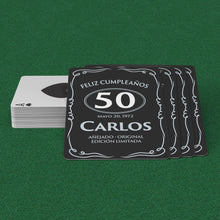 Load image into Gallery viewer, Cumpleaños 50 Cartas de Baraja Personalizadas