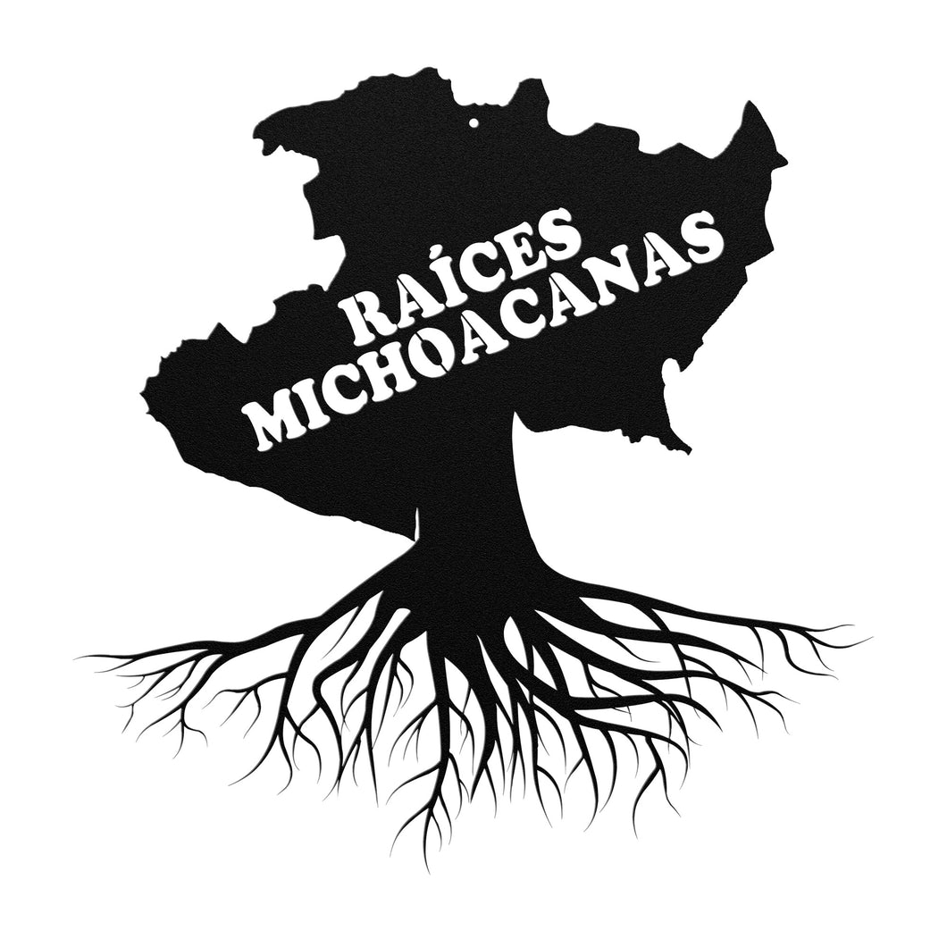 Michoacán Mexico Metal Sign Letrero de Metal Raíces Michoacanas para Jardin, casa o Garage