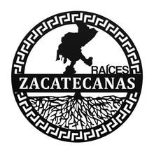 Load image into Gallery viewer, Raices Zacatecanas Letrero de Metal de Zacatecas Mexico Metal Sign for bar, cantina house or yard