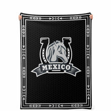 Load image into Gallery viewer, Mexico Ranchero Blanket with Horse and Horseshoe Western Style