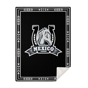Mexico Ranchero Blanket with Horse and Horseshoe Western Style