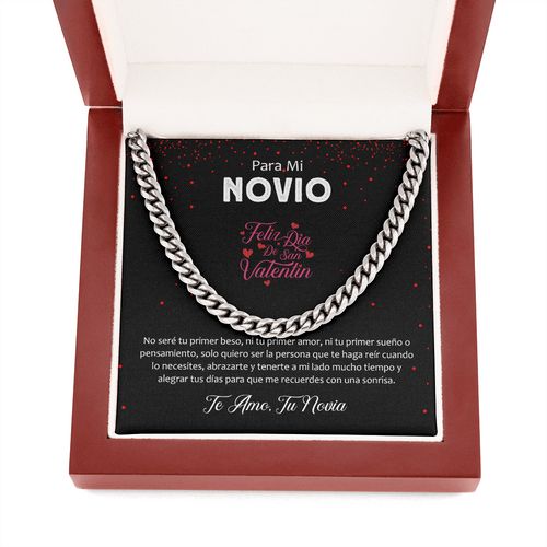 Regalo para Novio Día del Amor y Amistad Con Frase Personalizada Cadena Chain Link Valentine's Gift for him in Spanish