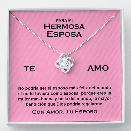 Regalo para Esposa Día de San Valentin Con Poema Personalizado Collar Valentine's Gift in Spanish