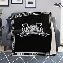 Load image into Gallery viewer, Chihuahua Horse and Horseshoe Fleece Blanket