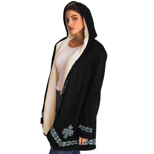 Tribal Hippie Cloak Dark Oversized Hoodie, Hooded Blanket Bull Head Peace Style Hooded Coat Stylish Design