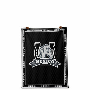 Mexico Ranchero Blanket with Horse and Horseshoe Western Style