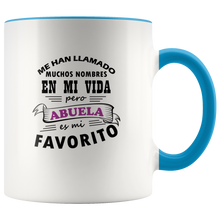 Load image into Gallery viewer, Abuela es mi Nombre Favorito Taza de Cafe Para dia de las Madres Coffee Mug 11oz