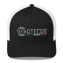 Load image into Gallery viewer, Zacatecas Mexico with Mexican Flag Trim Trucker Cap