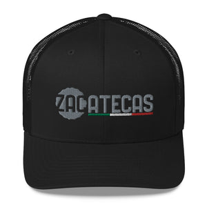 Zacatecas Mexico with Mexican Flag Trim Trucker Cap