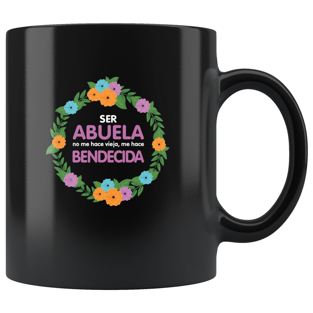 Abuela Bendecida Taza de Cafe Para dia de las Madres Black Coffee Mug 11oz