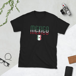 Camiseta Mexico 2022 Flag Colors Diseño Bandera Mexicanos Summer Short-Sleeve Unisex T-Shirt