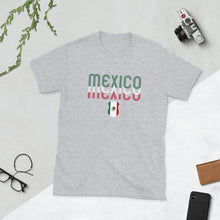 Load image into Gallery viewer, Camiseta Mexico 2022 Flag Colors Diseño Bandera Mexicanos Summer Short-Sleeve Unisex T-Shirt