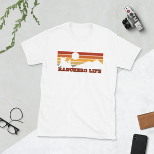 Camiseta de Rancho Ranchero Life with retro sunset design Western Unisex T-Shirt