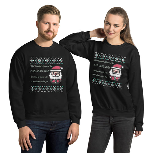 Ugly Sweater Suéter Feo de Navidad con Frase Graciosa en Español Unisex Sweatshirt