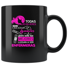 Load image into Gallery viewer, Las Mejores mujeres son Enfermeras Taza de Cafe Para dia de las Madres Black Coffee Mug 11oz