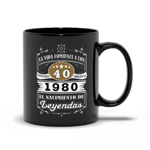 Taza de Cafe Cumpleaños 40 1980 La Vida Comienza a los 40
