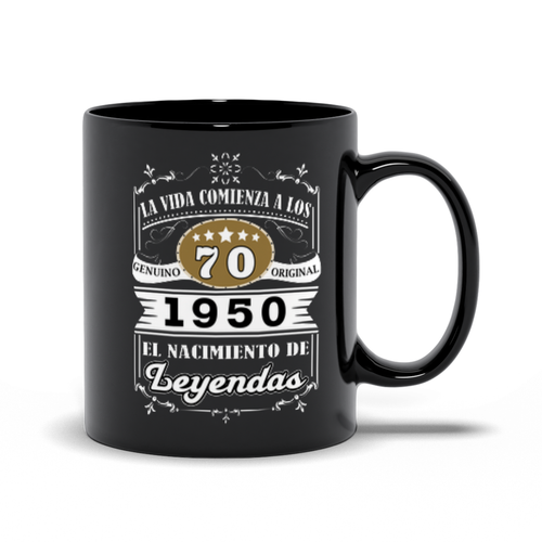 Taza de Cafe Cumpleaños 70 1950 La Vida Comienza a los 70